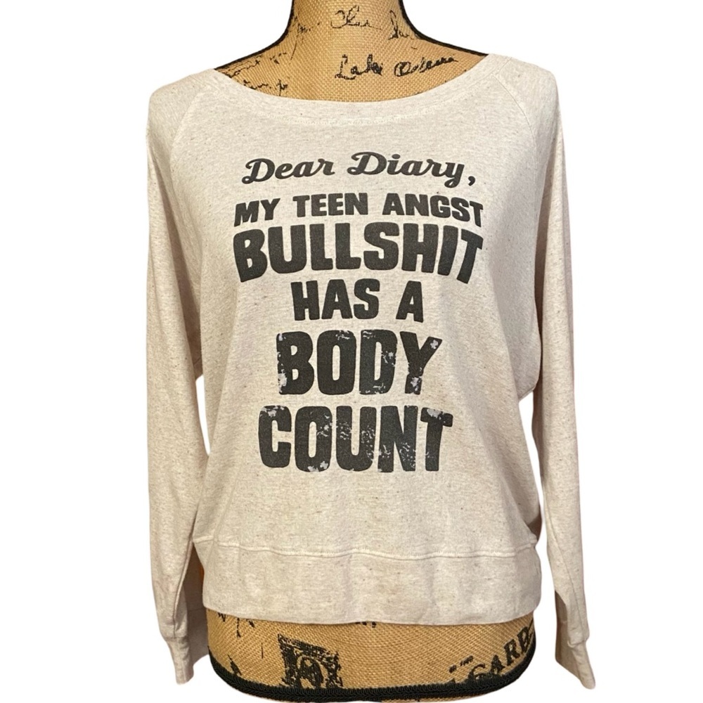 Heather’s 80’s Movie Quote Lightweight Sweatshirt In Oatmeal Size M